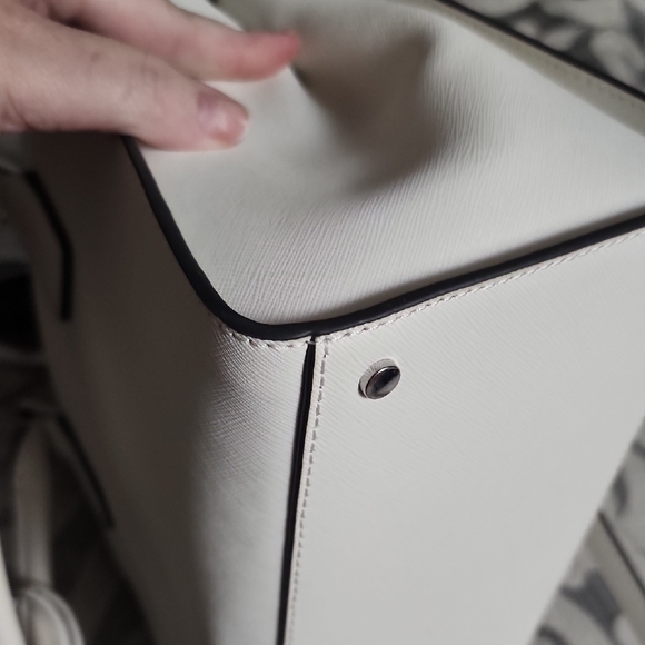 Kate Spade Optic White Cameron Satchel Normcore Neutral Rare Vintage Minimalist - Picture 6 of 10